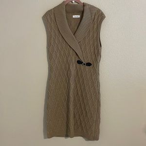 Cable knit sweater dress by Calvin Klein, size 14
Color: Taupe